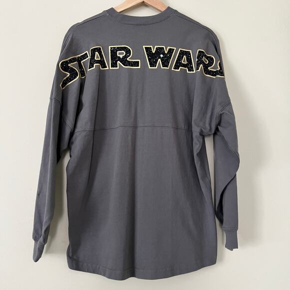 Disney Parks Spirit Jersey Galaxy’s Edge Star Wars Gray Long Sleeve Tee Small - Picture 5 of 5